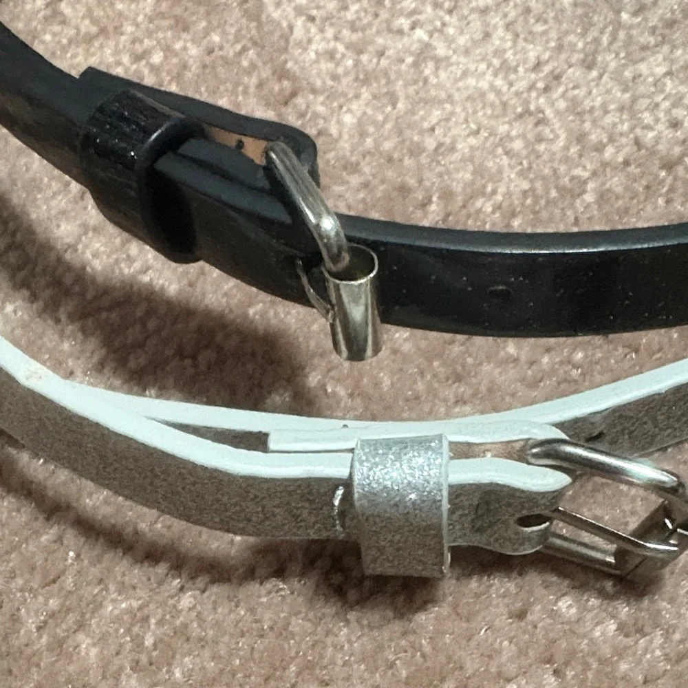 Kids Glitter Belt Duo — Silver and Black